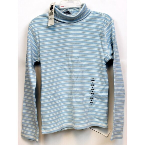 Gap Girls Turtleneck Top sz S 5-6 NWT Blue Striped Sparkle Metallic Winter - Picture 1 of 3